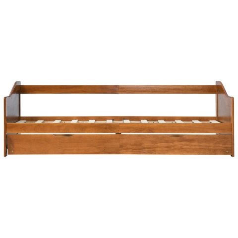 WYSUWANE ŁÓŻKO MIODOWY BRĄZ DREWNO SOSNOWE 90X200CM