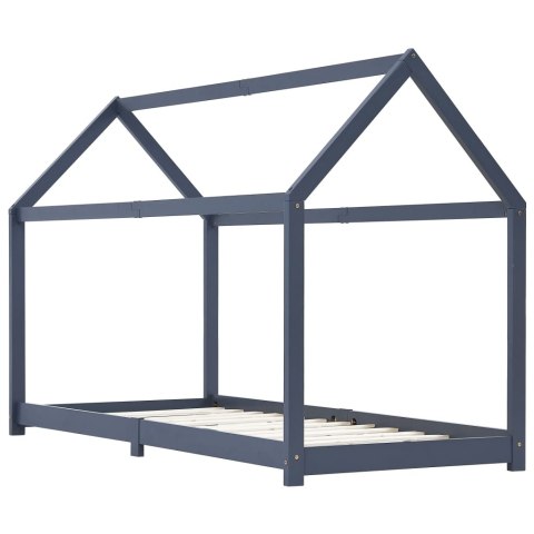 RAMA ŁÓŻKA DZIECIĘCEGO SZARA LITE DREWNO SOSNOWE 90X 200CM