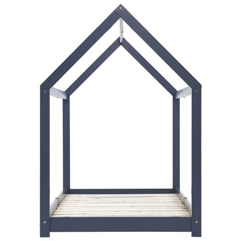 RAMA ŁÓŻKA DZIECIĘCEGO SZARA LITE DREWNO SOSNOWE 90X 200CM