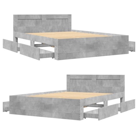 RAMA ŁÓŻKA Z WEZGŁOWIEM SZAROŚĆ BETONU 120X200CM