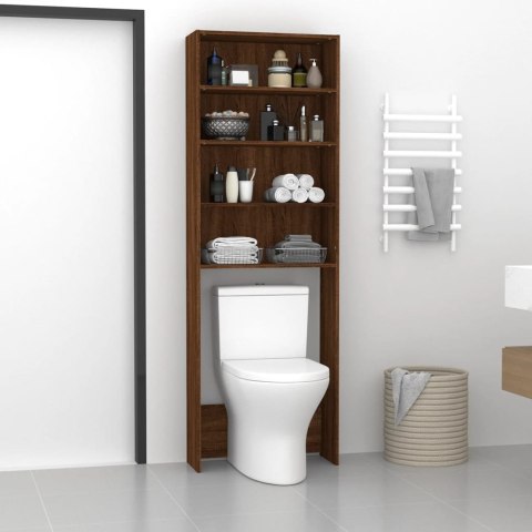 SZAFKA ŁAZIENKOWA NA PRALKĘ TOALETĘ KOLOR BRĄZOWY DĄB 64X24X190CM