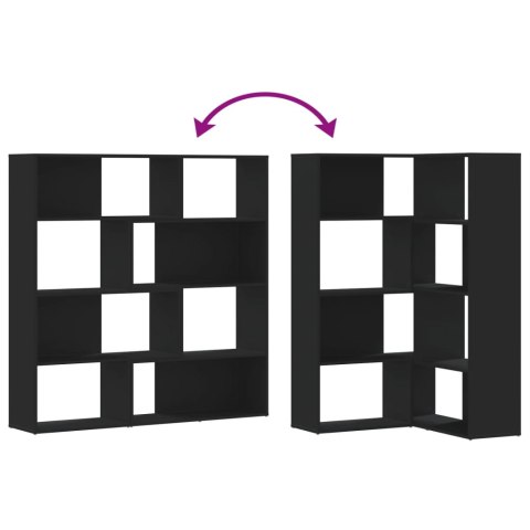 4-POZIOMOWY REGAŁ NAROŻNY CZARNY 85X85X140CM