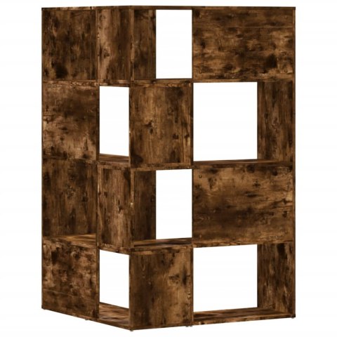 4-POZIOMOWY REGAŁ NAROŻNY PRZYDYMIONY DĄB 85X85X140CM