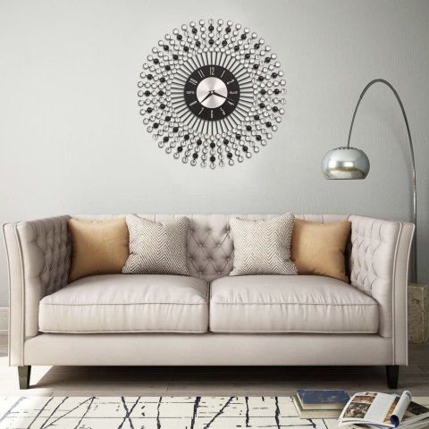 ZEGAR ŚCIENNY METAL 43CM CZARNY GLAMOUR