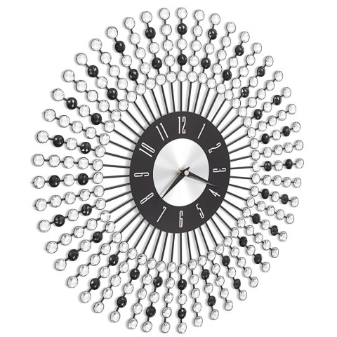 ZEGAR ŚCIENNY METAL 43CM CZARNY GLAMOUR