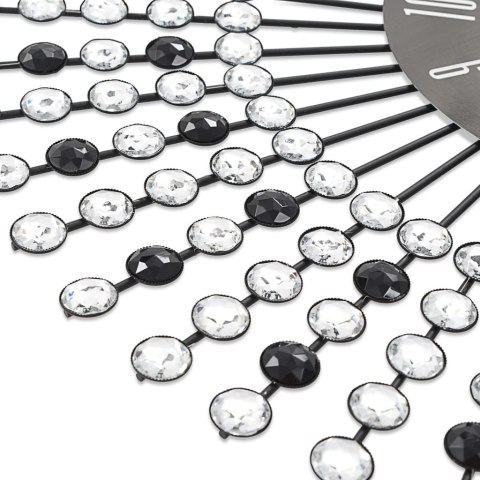 ZEGAR ŚCIENNY METAL 43CM CZARNY GLAMOUR