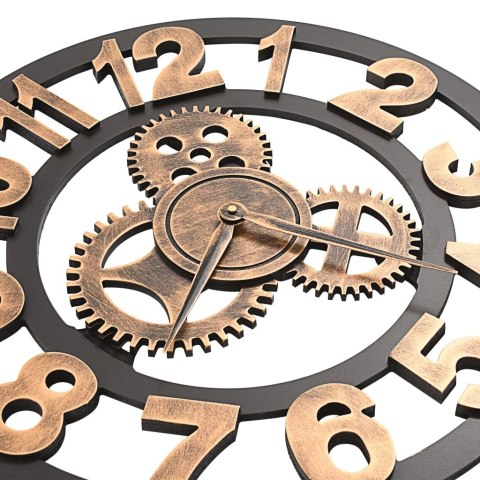 ZEGAR ŚCIENNY METALOWY 58CM ZŁOTO-CZARNY