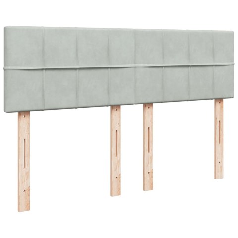 ŁÓŻKO KONTYNENTALNE Z MATERACEM JASNOSZARE 160X200CM AKSAMIT