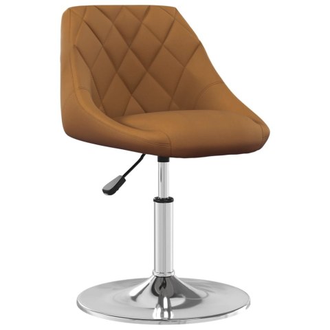 OBROTOWE KRZESŁA STOŁOWE 2 SZT. BRĄZOWE AKSAMITNE