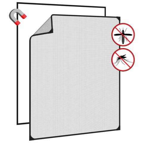 MOSKITIERA NA OKNO OKIENNA MAGNETYCZNA Z MAGNESEM MOCNA ANTRACYTOWA 100X120CM