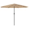 PARASOL OGRODOWY NA STALOWYM SŁUPKU BRĄZOWY 324X324X247CM