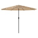 PARASOL OGRODOWY NA STALOWYM SŁUPKU BRĄZOWY 324X324X247CM