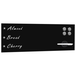 ŚCIENNA TABLICA MAGNETYCZNA SZKLANA CZARNA 60X 20CM