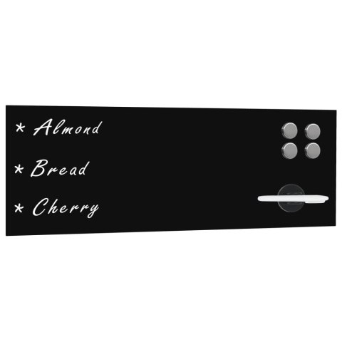 ŚCIENNA TABLICA MAGNETYCZNA SZKLANA CZARNA 60X 20CM