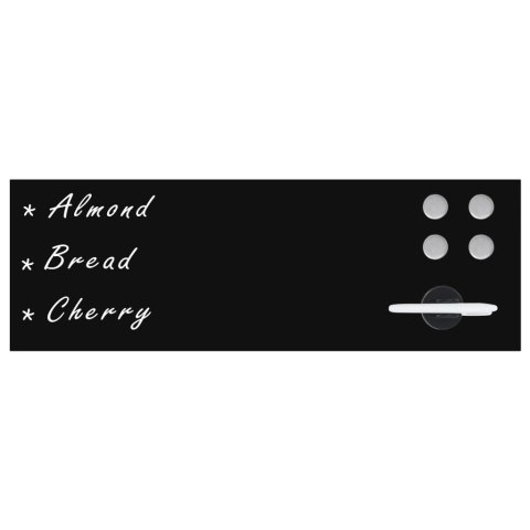 ŚCIENNA TABLICA MAGNETYCZNA SZKLANA CZARNA 60X 20CM