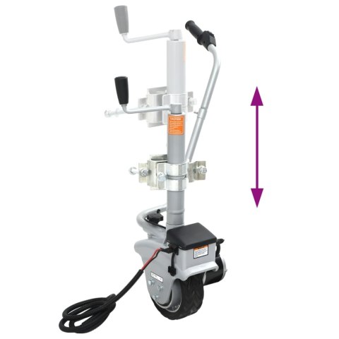 ALUMINIOWE KOŁO PODPOROWE/MANEWROWE DO PRZYCZEPY 12 V 350 W