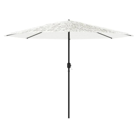 PARASOL OGRODOWY NA STALOWYM SŁUPKU BIAŁY 388X388X248CM