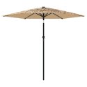 PARASOL OGRODOWY Z LED STALOWY SŁUPEK BRĄZOWY 223X223X231CM