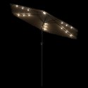 PARASOL OGRODOWY Z LED STALOWY SŁUPEK BRĄZOWY 223X223X231CM