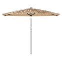 PARASOL OGRODOWY Z LED STALOWY SŁUPEK BRĄZOWY 288X288X225CM
