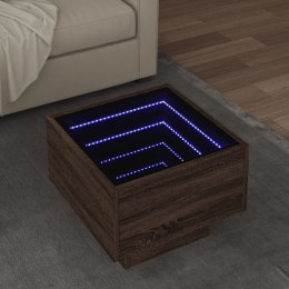 STOLIK BOCZNY Z LED BRĄZOWY DĄB 40X40X30CM