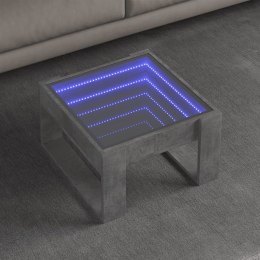 STOLIK KAWOWY Z LED INFINITY SZAROŚĆ BETONU 50X53X30CM