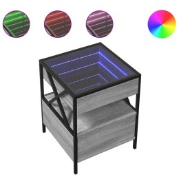 STOLIK KAWOWY Z LED INFINITY SZARY DĄB SONOMA 40X40X51CM