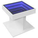 STOLIK KAWOWY Z LED BIAŁY 50X50X45CM