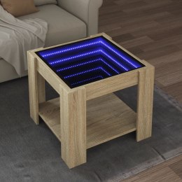 STOLIK KAWOWY Z LED DĄB SONOMA 53X53X45CM
