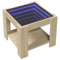 STOLIK KAWOWY Z LED DĄB SONOMA 53X53X45CM