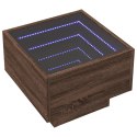 STOLIK NOCNY Z LED INFINITY BRĄZOWY DĄB 40X40X30CM