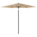 PARASOL OGRODOWY Z LED STALOWY SŁUPEK BRĄZOWY 268X268X226CM