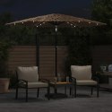 PARASOL OGRODOWY Z LED STALOWY SŁUPEK BRĄZOWY 268X268X226CM