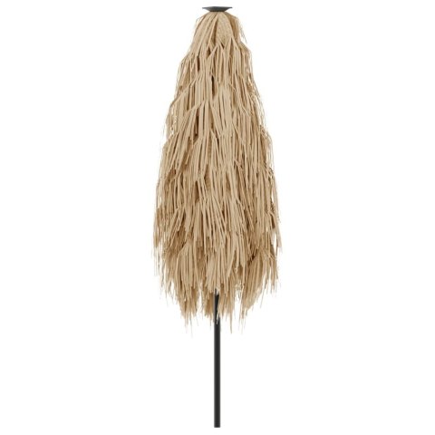 PARASOL OGRODOWY Z LED STALOWY SŁUPEK BRĄZOWY 268X268X226CM