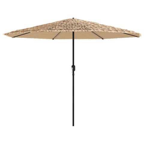 PARASOL OGRODOWY Z LED STALOWY SŁUPEK BRĄZOWY 324X324X247CM