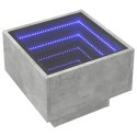 STOLIK BOCZNY Z LED SZAROŚĆ BETONU 40X40X30CM