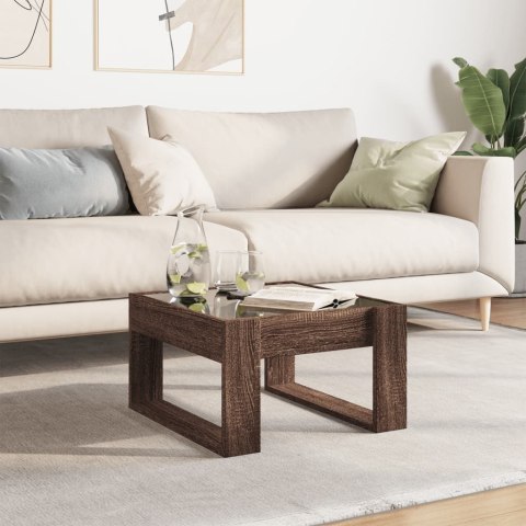 STOLIK KAWOWY Z LED INFINITY BRĄZOWY DĄB 50X53X30CM