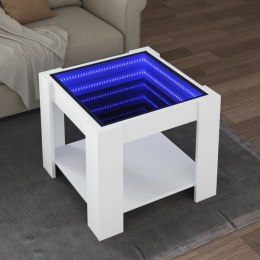 STOLIK KAWOWY Z LED BIAŁY 53X53X45CM