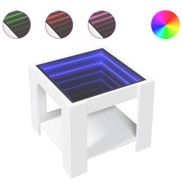 STOLIK KAWOWY Z LED BIAŁY 53X53X45CM