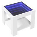STOLIK KAWOWY Z LED BIAŁY 53X53X45CM