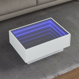 STOLIK KAWOWY Z LED BIAŁY 70X50X30CM