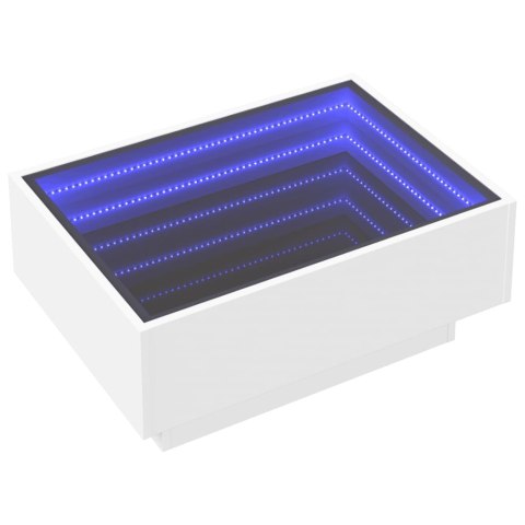 STOLIK KAWOWY Z LED BIAŁY 70X50X30CM