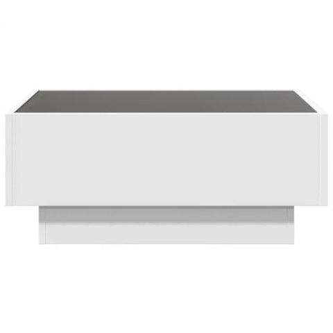 STOLIK KAWOWY Z LED BIAŁY 70X50X30CM