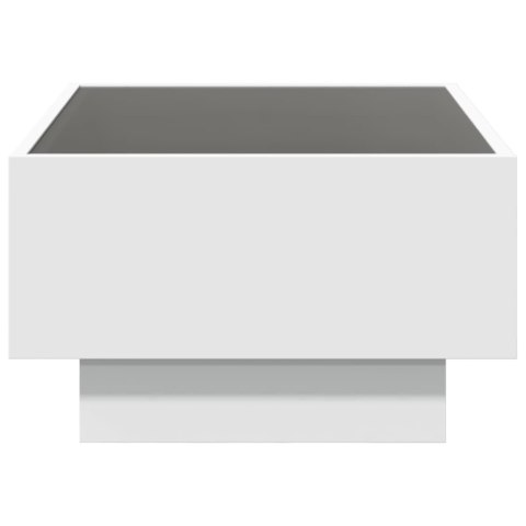 STOLIK KAWOWY Z LED BIAŁY 70X50X30CM