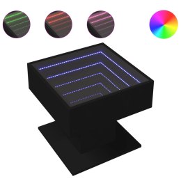 STOLIK KAWOWY Z LED CZARNY 50X50X45CM