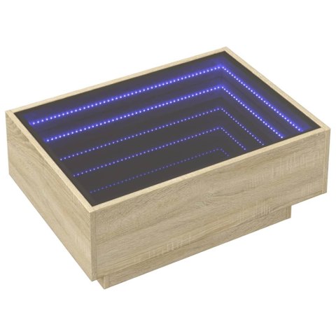 STOLIK KAWOWY Z LED DĄB SONOMA 70X50X30CM