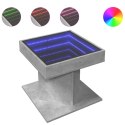 STOLIK KAWOWY Z LED SZAROŚĆ BETONU 50X50X45CM