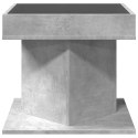 STOLIK KAWOWY Z LED SZAROŚĆ BETONU 50X50X45CM