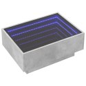 STOLIK KAWOWY Z LED SZAROŚĆ BETONU 70X50X30CM