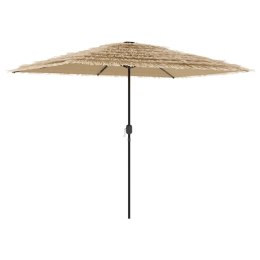 HAWAJSKI PARASOL OGRODOWY Z LED STALOWY SŁUPEK BRĄZOWY 300X200X250CM